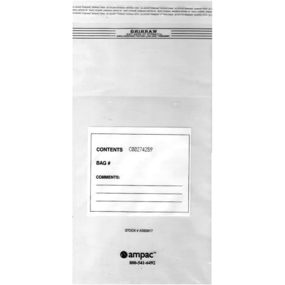 ASB0917, KeepSafe Secure, 25 Pound Tamper-Evident Coin Hopper Fill Bag Case of 500