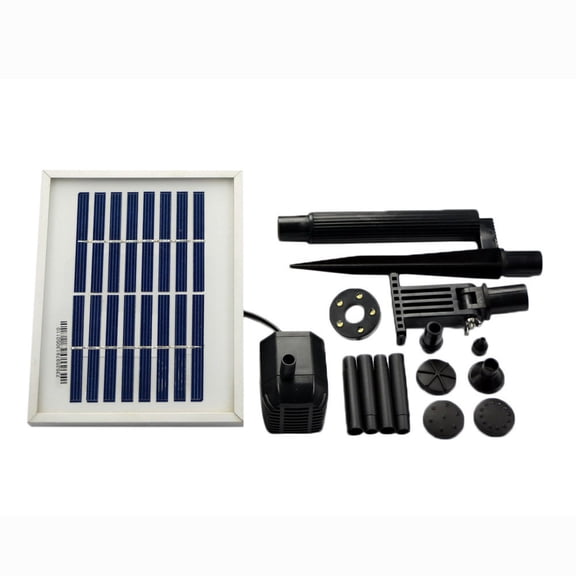 ASC 1.6 Watts Solar Water Pump Battery/Timer Kit with LED Lights Garden Pond