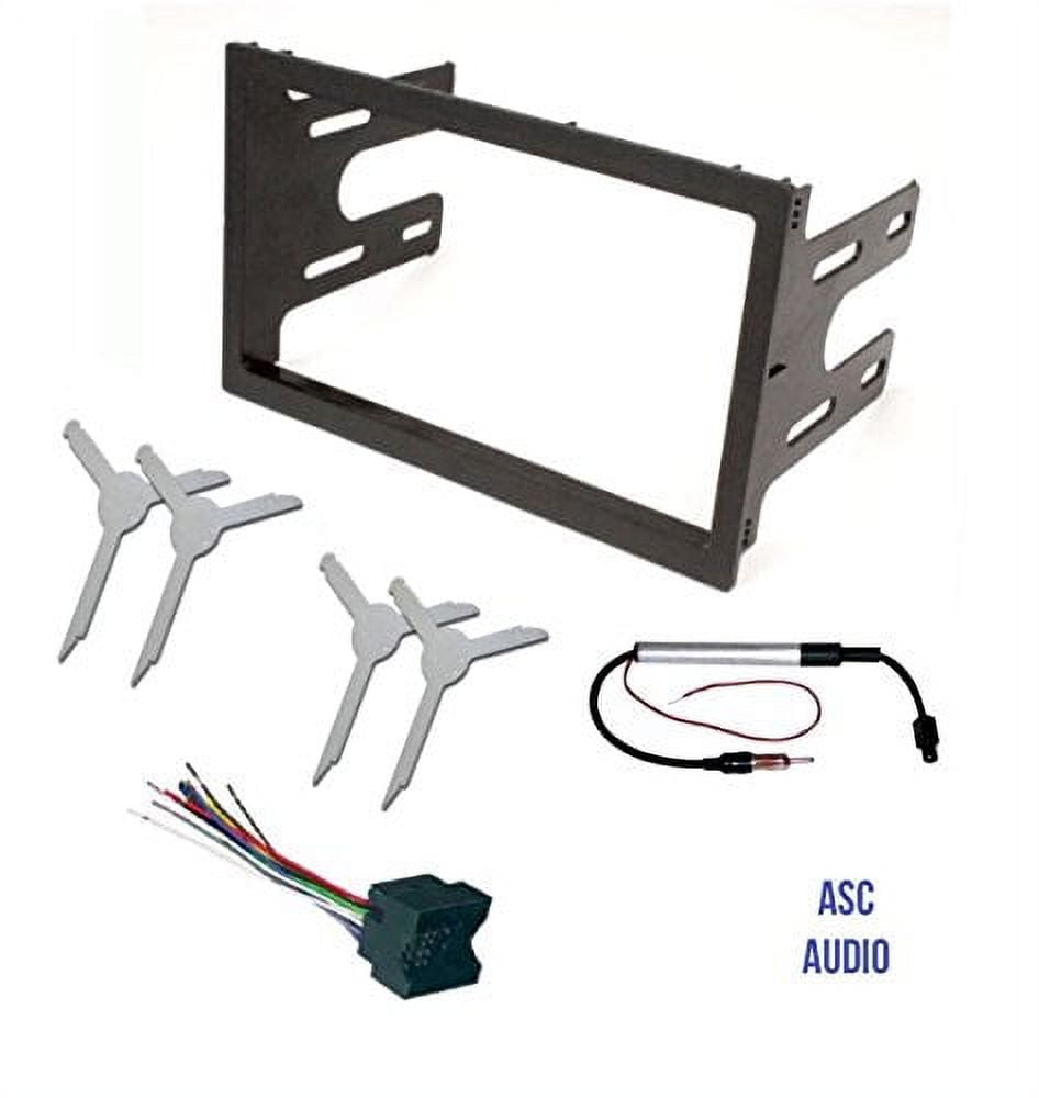 ASC Audio Car Stereo Dash Kit Wire Harness Antenna Adapter and Radio Remove Tool for installing a Double Din Radio for VW Volkswagen 2003 2004