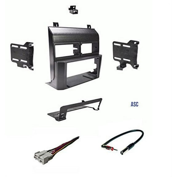 ASC Audio Car Stereo Dash Kit, Wire Harness, and Antenna Adapter for installing a Double Din Radio for some 1998-1994 Chevrolet GMC Pickup Truck SUV Suburban Blazer