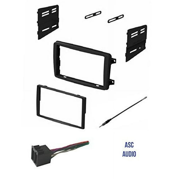 ASC Audio Car Stereo Radio Install Dash Kit, Wire Harness, and Antenna Adapter to Install a Double Din Radio for some 2001 2002 2003 2004 Mercedes C Class C230 C240 C320