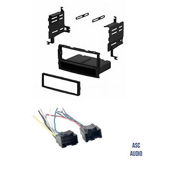 ASC Audio Car Stereo Radio Install Dash Kit and Wire Harness for installing an Aftermarket Single Din Radio for 2007 - 2008 Hyundai Santa Fe without Factory Navigation