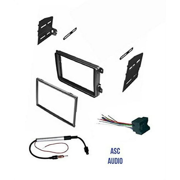 ASC Audio Double Din Car Stereo Dash Kit with Wire Harness & Antenna Adapter for VW Models 12-15