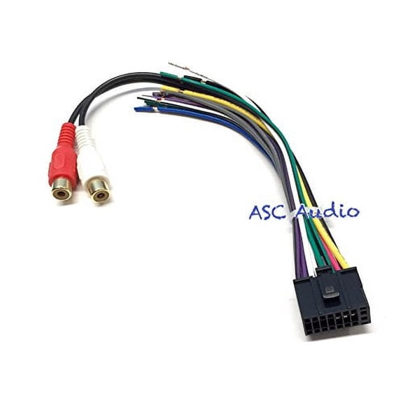 ASC Audio Dual Series 16 Pin Wire Harness and Speaker Plug for Automotive Electrical Parts with RCA