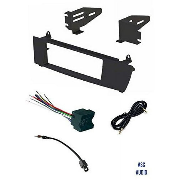 ASC Car Stereo Install Dash Kit, Wire Harness, and Antenna Adapter to Install and Aftermarket Single Din Radio for 2004 2005 2006 2007 2008 2009 2010 BMW X3