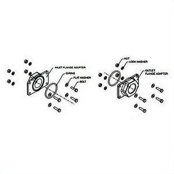 ASCO 296659-010 3 Pipe Inlet/Outlet Flange and Hardware Kit