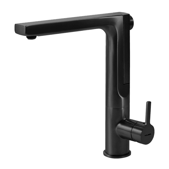ASCPU-460-MB Brass Matte Black (MB) Houzer Ascend Series Brushed Nickel Integrated Single Handle Pull-Up Kitchen Faucet