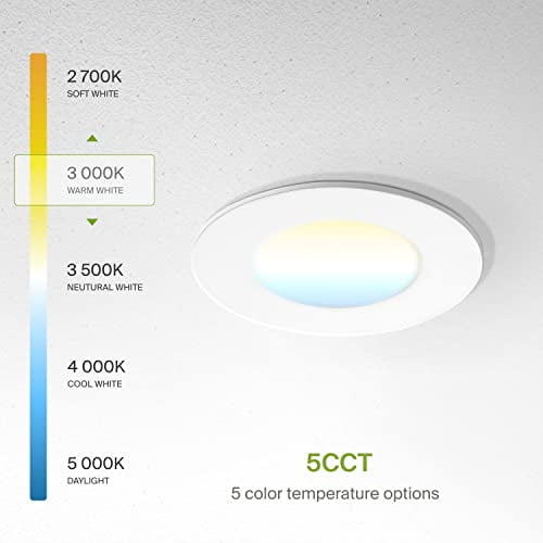 ASD 6-Pack 4 Inch LED Recessed Lights - Ultra Thin, Dimmable, 5 CCT (2700K-5000K), 12W, UL & Energy Star - View #5