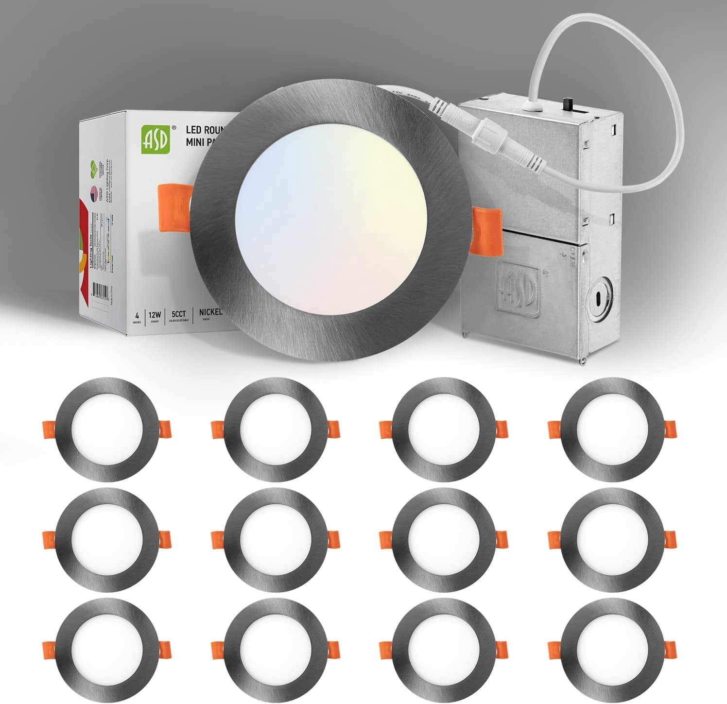 ETL Slim Potlights 4 6 Inch 9w 12w 18w Recessed De Luz Led Panel Pot Lights with Junction Box Led Down Light