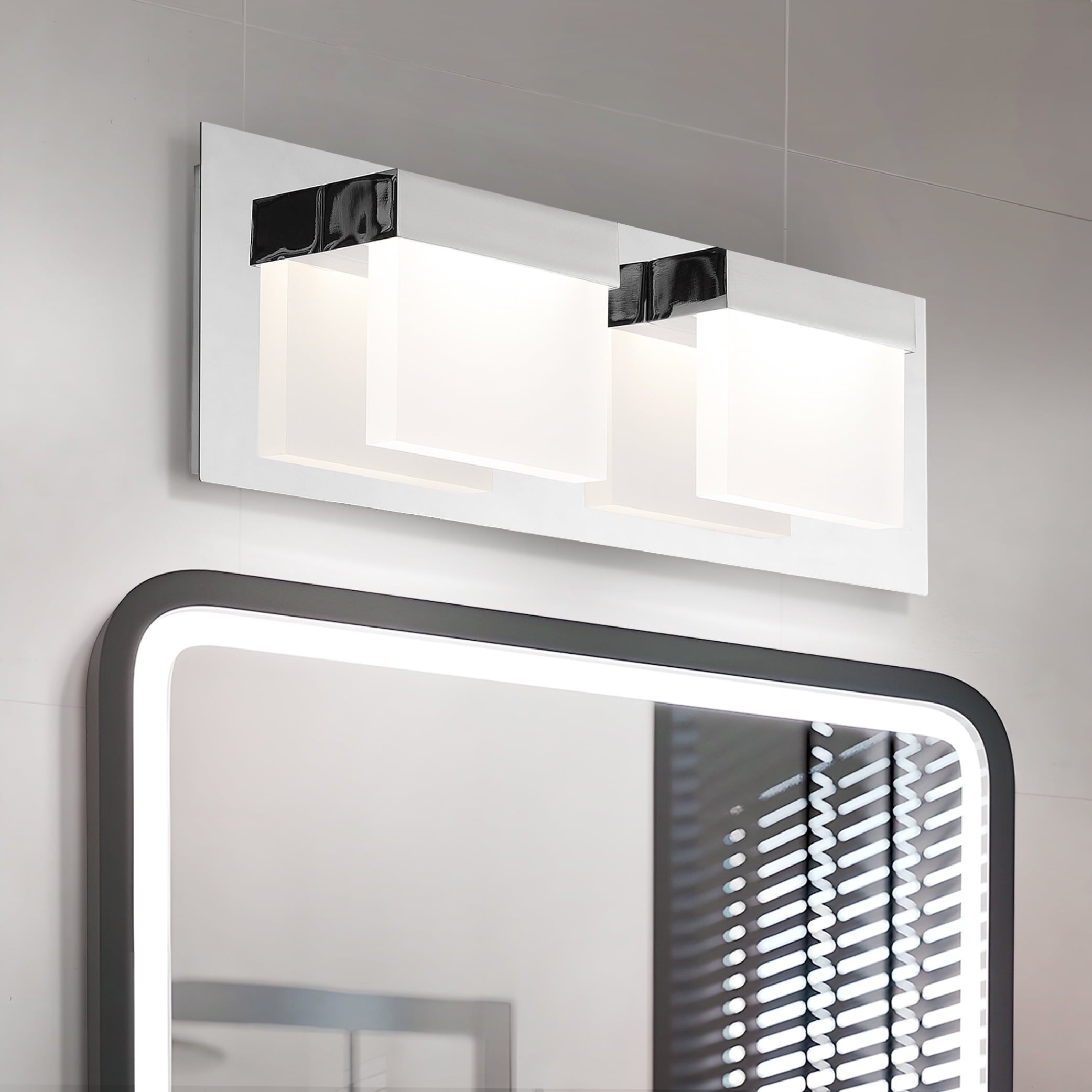 Modern Chrome 15-Inch Dimmable LED Bathroom Vanity Light