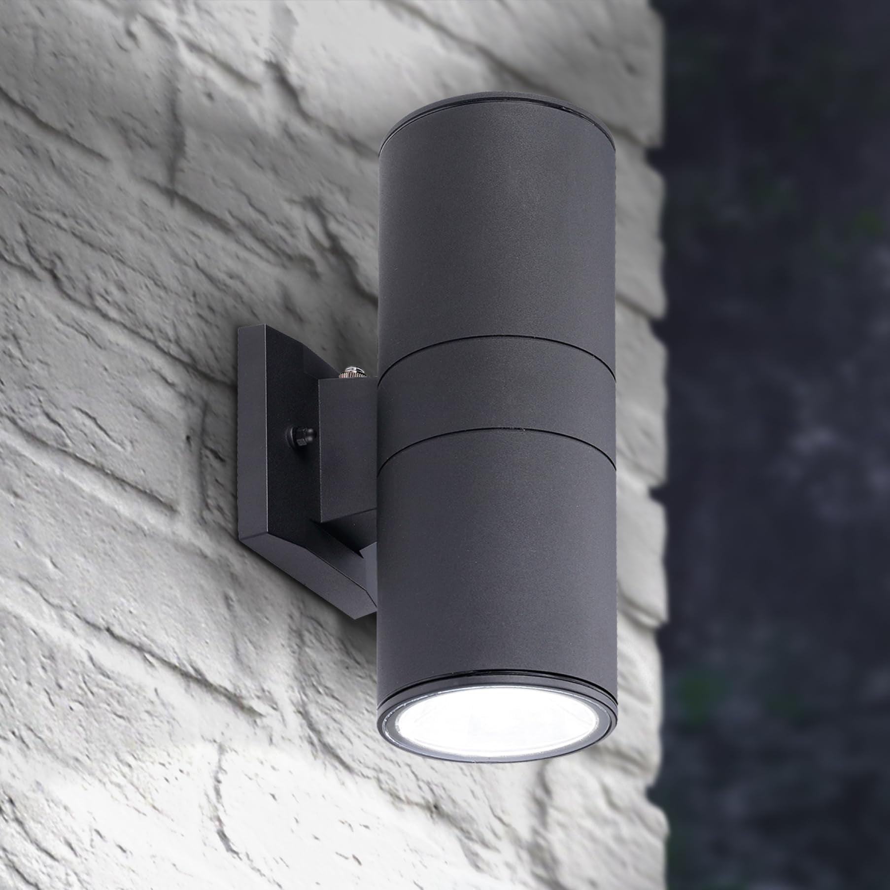 ASD 2Way Round Cylinder Wall Light Fixture 120W E26 Bulb Socket 120V Photocell, Waterproof