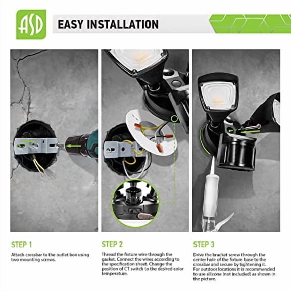 ASD 25W 2500LM LED Outdoor Security Light Motion Sensor Flood Light, 3000K/4000K/5000K, IP65 Waterproof, Motion Detection Outside Light for Garage, Yard, Porch, Long Lifespan 60,00