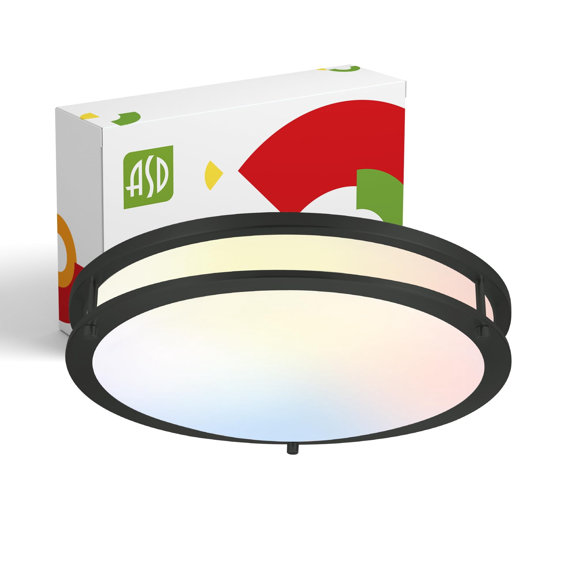 ASD LED 16 Inch Round Flush Mount Ceiling Light Fixture Close To Double ...