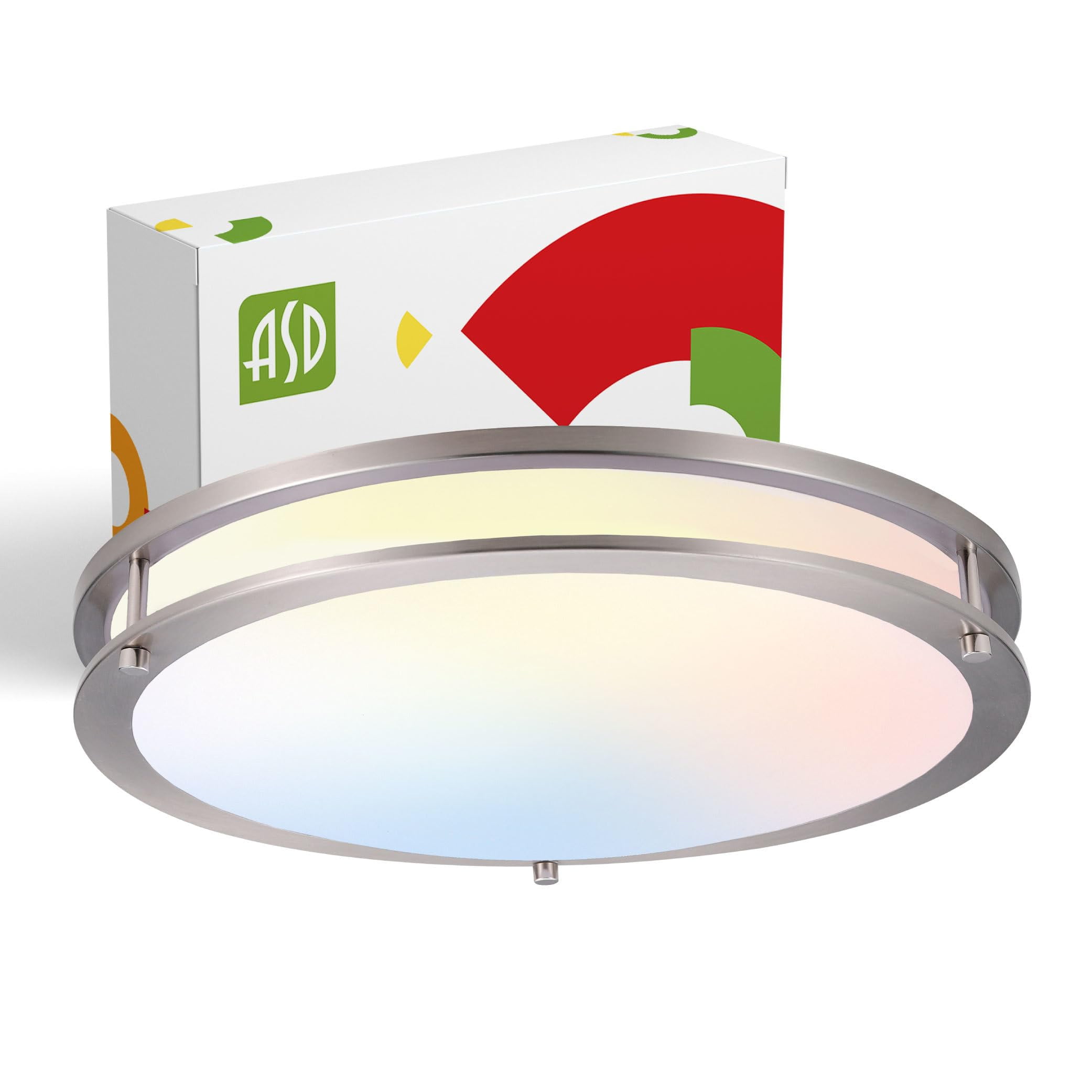 18-Inch Brushed Nickel LED Flush Mount Ceiling Light