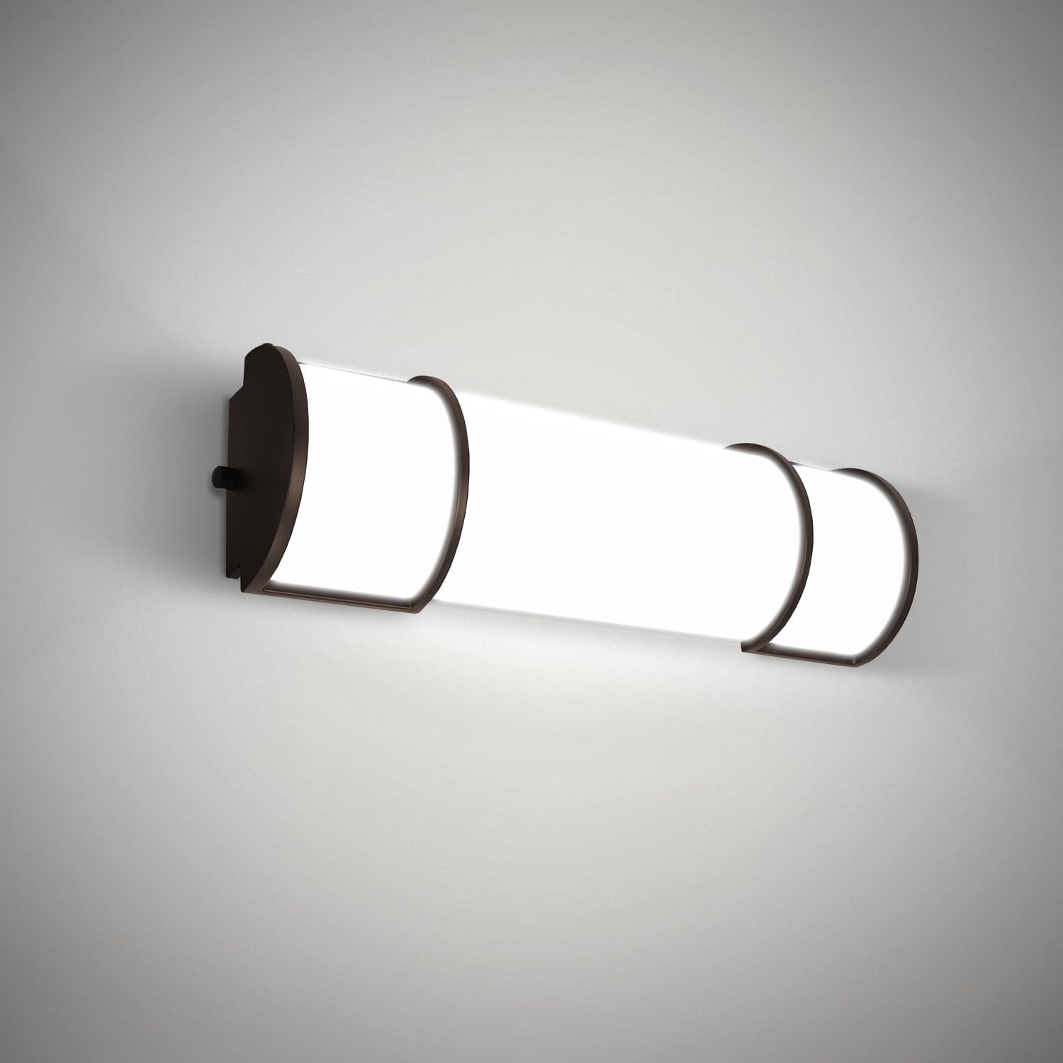 18-Inch Bronze Dimmable LED Vanity Light with Frosted Acrylic Shade