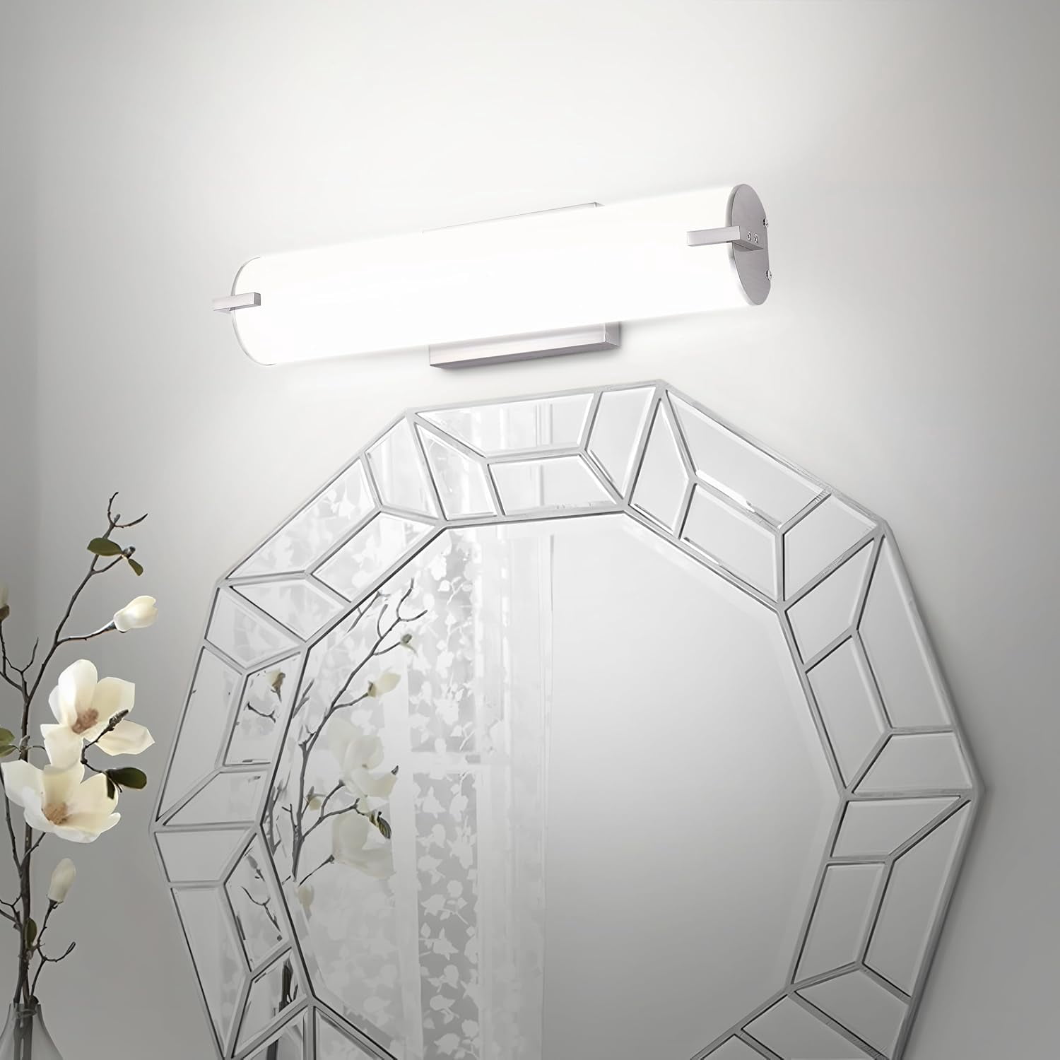 48” LED Bathroom Vanity Light – Dimmable 35W Linear Wall Sconce With 3CCT (3000K-5000K), Brushed Nickel, ETL Listed
