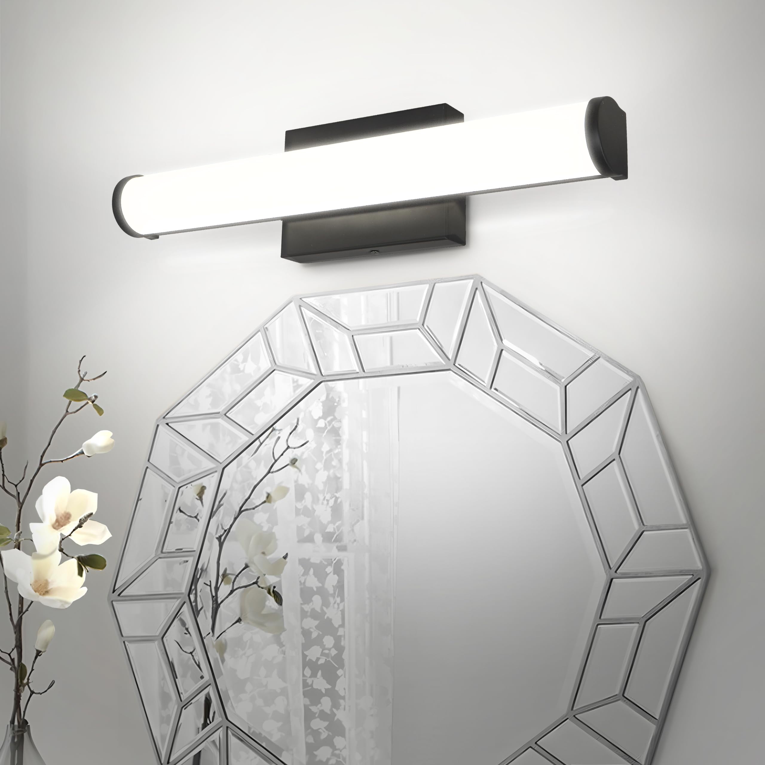Black 18-Inch Dimmable LED Wall Mount Vanity Light
