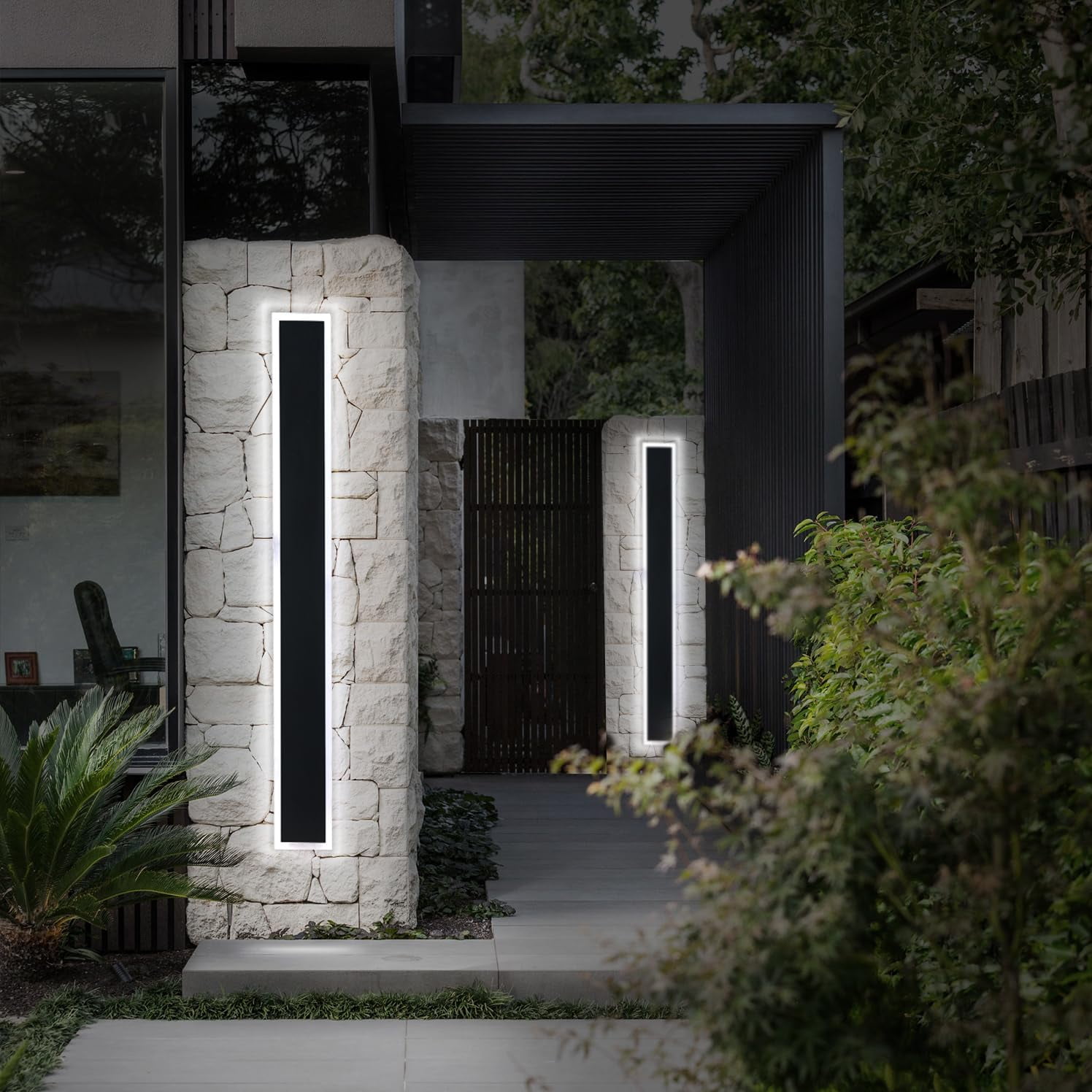 48-Inch Black Dimmable LED Outdoor Wall Sconce