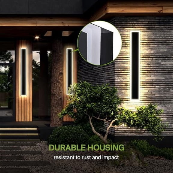 ASD LED 48 Inch Long Flush Mount Wall Light Fixture | 36W 2800LM 3000K-5000K 100-277V | 3CCT, Dimmable, Waterproof, Steel Housing, ETL Listed | Linear Outdoor Sconce, Exterior Ligh