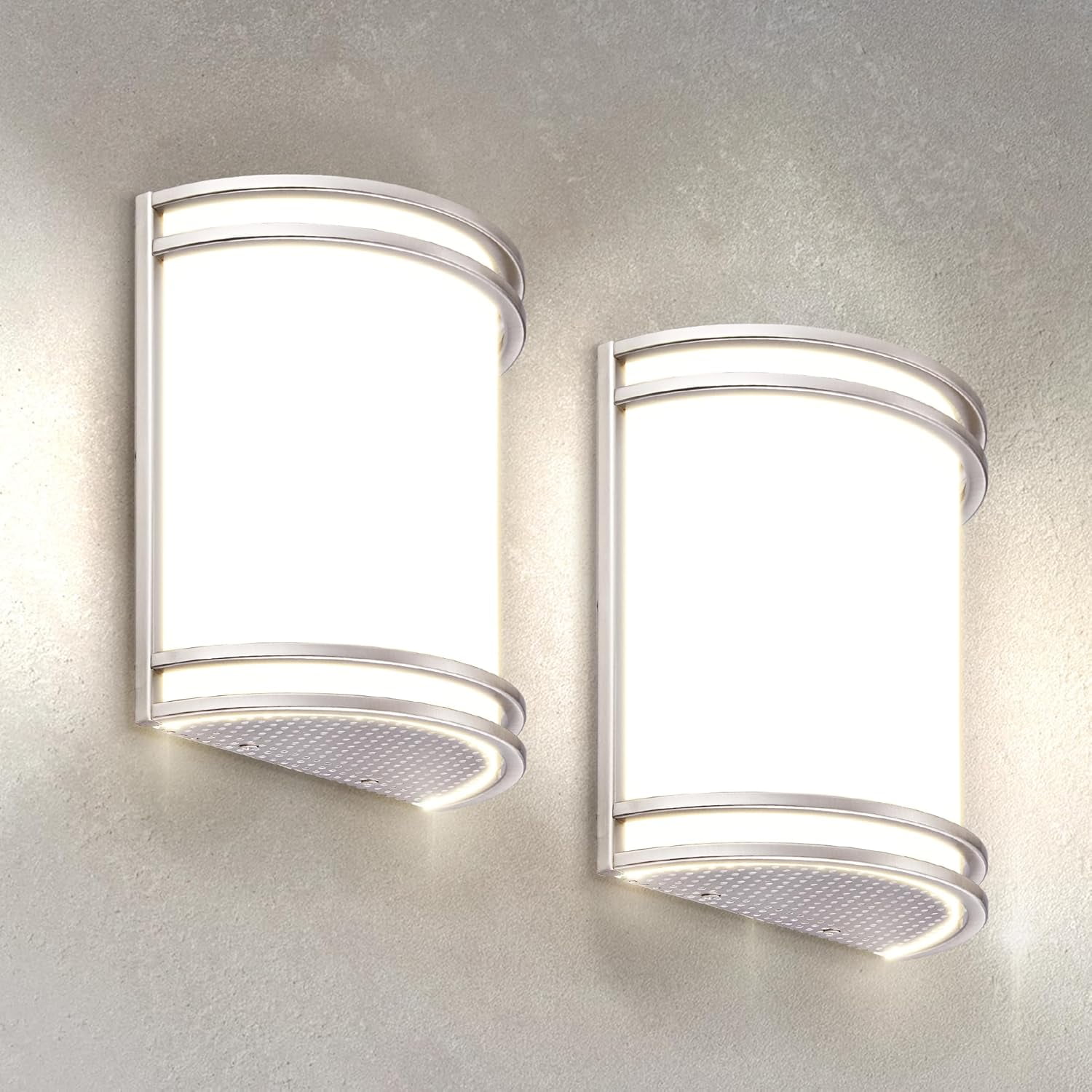 Adjustable Brushed Nickel LED Wall Sconce 2-Pack