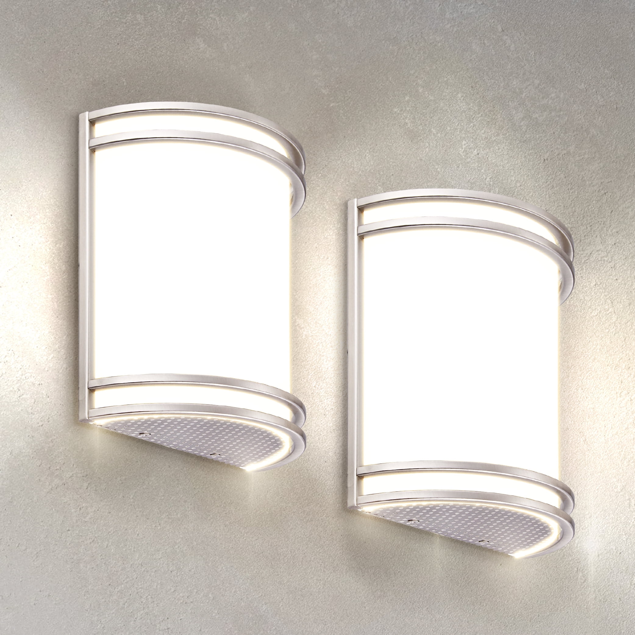 Adjustable Brushed Nickel LED Wall Sconce 2-Pack