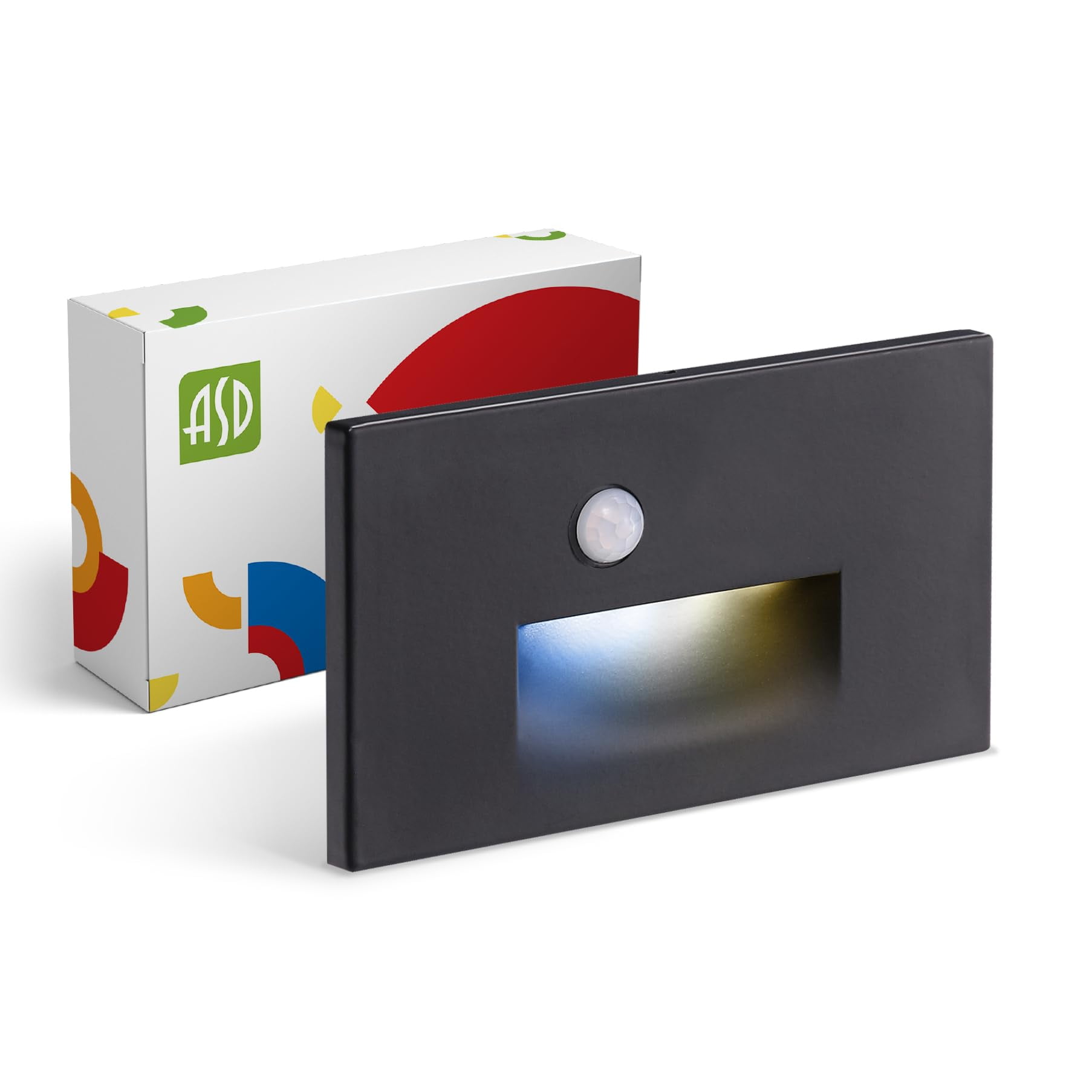 Black Aluminum LED Motion Sensor Step Light