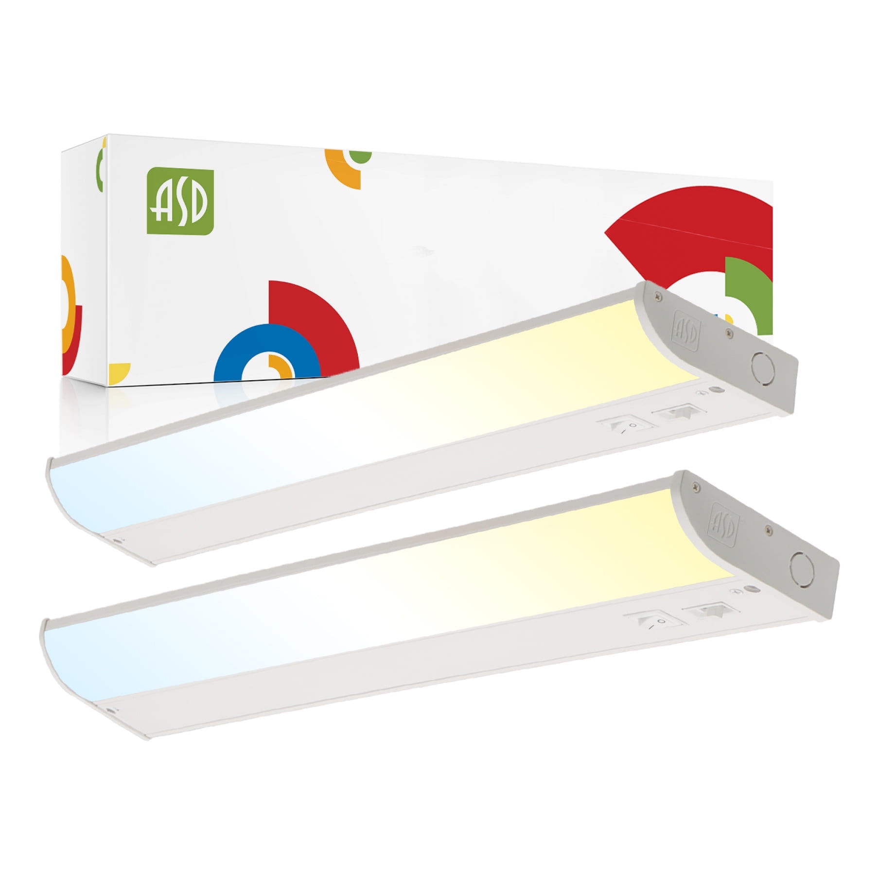 18-Inch White Aluminum LED Under Cabinet Light 2-Pack