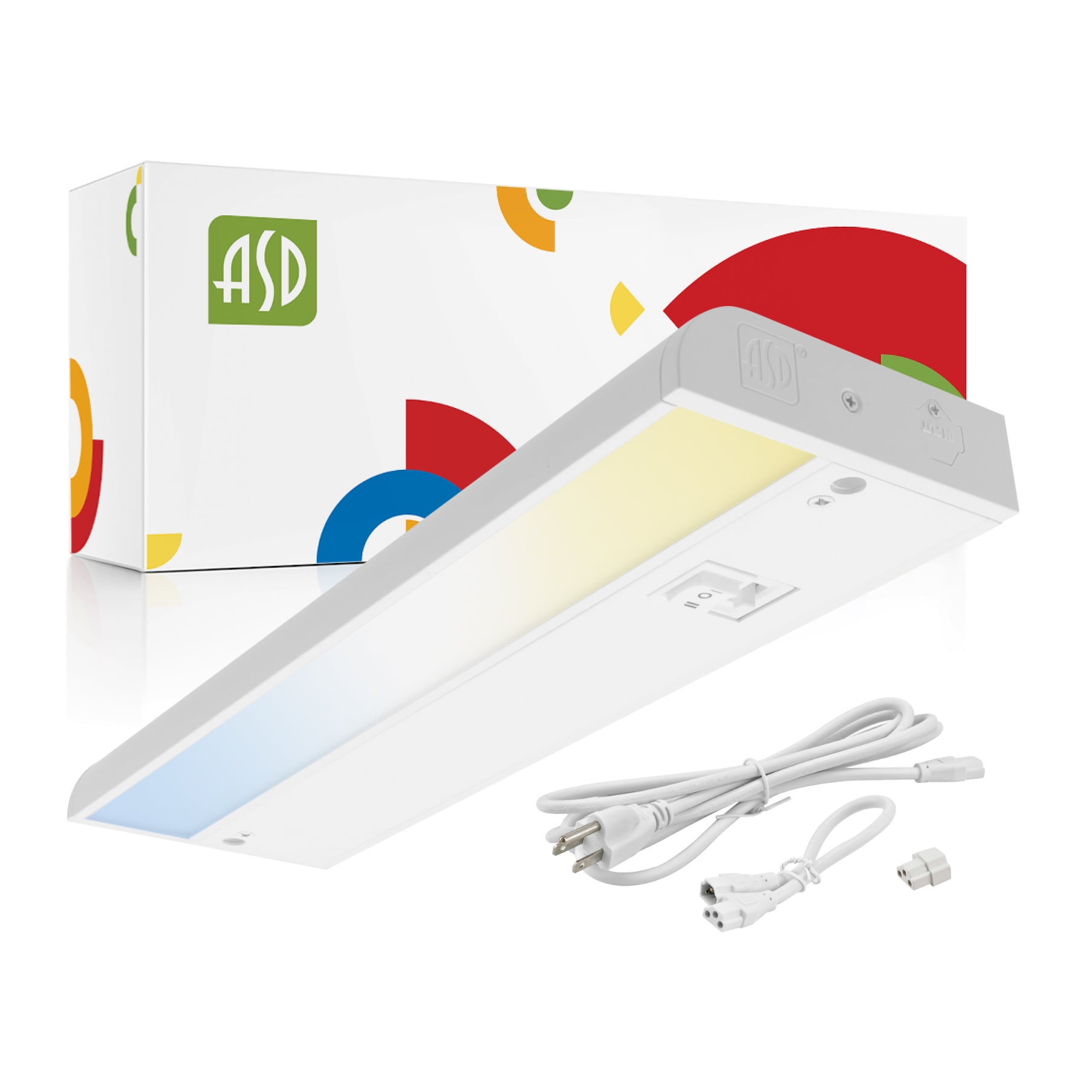 ASD 9 Inch White LED Under Cabinet Light with Dimmable Switch