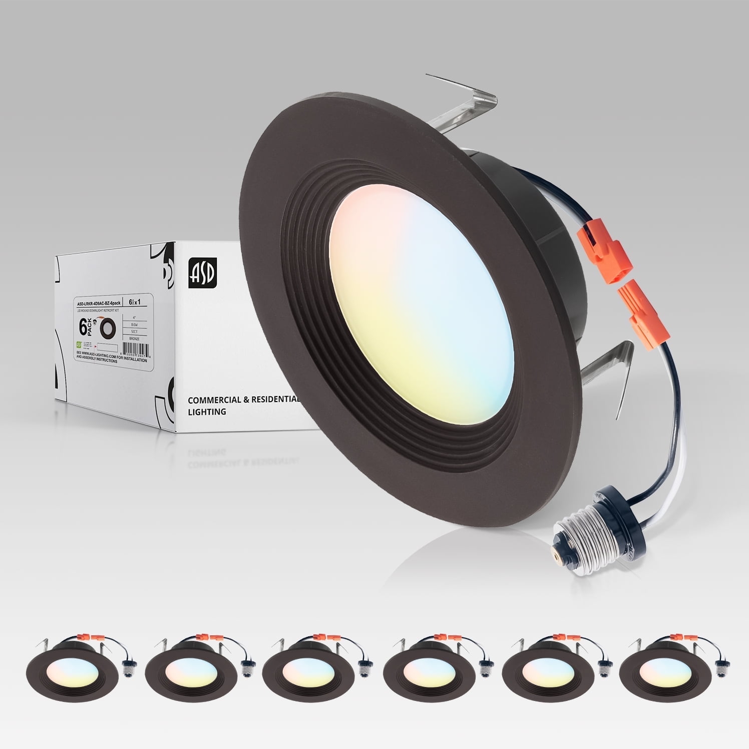 Oil-Rubbed Bronze 4-Inch LED Recessed Lighting Kit, 6-Pack