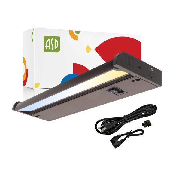 ASD Swivel LED Under Cabinet Lighting Bronze, 12 Inch 5W, Hardwired or Plug-in, 2700K/3000K/4000K Selectable, Rotatable Lens, Dimmable Linkable Under Counter Light for Kitchen, ETL & Energy Star