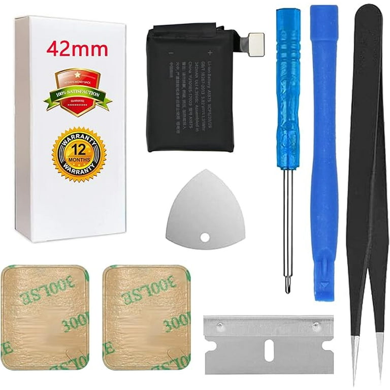ASDAWN A1875 Battery Replacement Compatible with Apple Watch Series 3 42mm 3rd Generation A1875 A1850 with Repair Tool Set Back Cover Adhesive Walmart