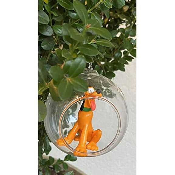 ASDF Disney Tots Tiny Ones Sitting Pluto from Mickey Mouse Custom PVC Figure in Globe 4" Holiday Christmas Tree Ornament 2pcs Detachable