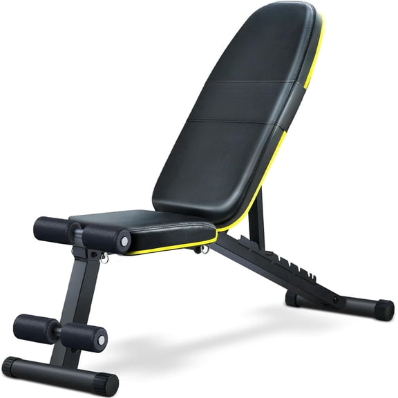 Asdfgh Adjustable FID Weight Bench, Multi-Purpose Foldable Incline Decline Flat Workout Bench for Home Gym Full Body Strength Training