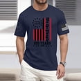 thumbnail image 1 of Hogleaql 250th Anniversary Tops, Men's Crew Neck American Flag Short Sleeve T-Shirts Patriotic Trendy Independence Day Themed Loose Tshirt Navy 3XL, 1 of 6