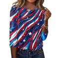 thumbnail image 1 of ASDFVBKG 250th Anniversary Usa Sweatshirt for Women Crewneck Patriotic Tee American Flag 1776 Usa Graphic Shirts for Women Blue 3XL, 1 of 5