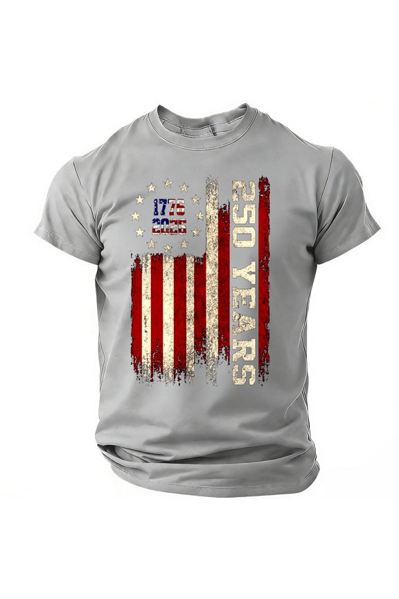 American Flag Shirts for Men Vintage American Flag Graphic Shirt Casual Short Sleeve Memorial Day Shirts Gray S