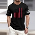 thumbnail image 1 of Hogleaql American Flag T-Shirt for Men Crew Neck American Flag Print Short Sleeve Tee Patriotic Fashion Independence Day Themed Loose Fit Shirts Black 3XL, 1 of 6