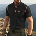 thumbnail image 1 of ASDFVBKG Big and Tall Polo Shirts for Men – Casual Short Sleeve Polo Stretch Jersey with Tonal Buttons Black 2XL, 1 of 4