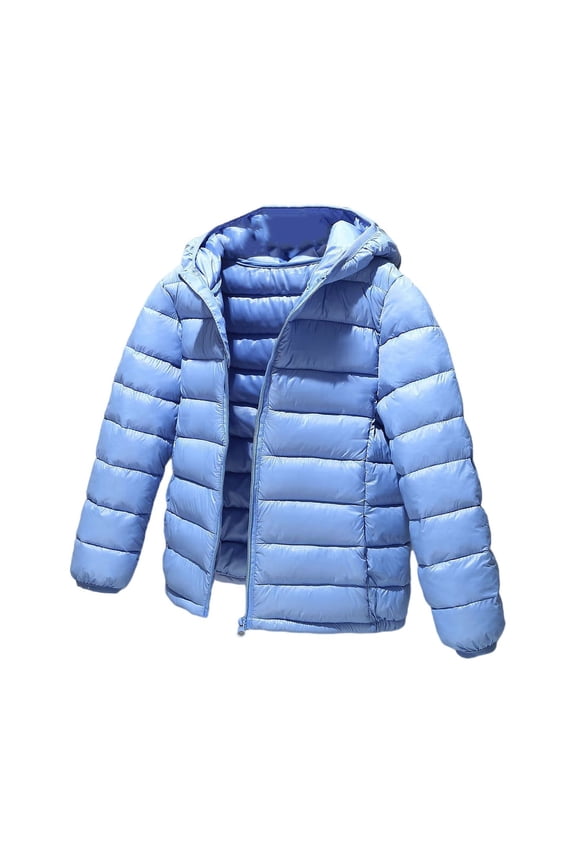 Chlidren Boys Girl Winter Coats Jacket Kids Snow Hoodie Clothes Sky Blue 9-10Y