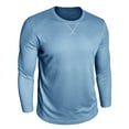 thumbnail image 1 of ASDFVBKG Crewneck Sweatshirt for Men Waffle Long Sleeve Comfy Quilted Tee Shirts Trendy Casual Pullover Loose Fit Tops Solid Color Relaxed Fit Outfits Blue 2XL, 1 of 6