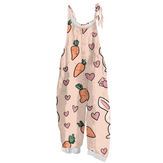 ASDFVBKG Easter Jumpsuits for Women Plus Size Rabbit Graphic Print Wide ...