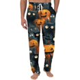 thumbnail image 1 of ASDFVBKG Halloween Themed Men's Casual Pajama Pants with Drawstring Elastic Waist, Comfortable Sleepwear Loose Fit for Lounge, Yoga, and Home Wear, Fun Print Design Black L, 1 of 7
