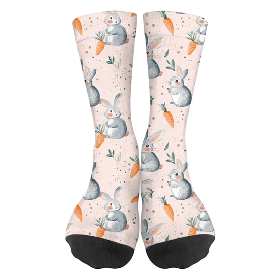 ASDFVBKG Happy Easter Print Cool Socks Men's Women's Crew Socks Funny Crazy Novelty Stockings K