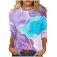 ASDFVBKG Ladies Tops and Blouses Casual Crew Neck T Shirts Trendy Loose