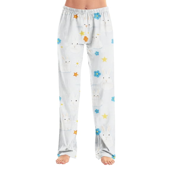 ASDFVBKG Linen Pants for Women Comfy Loose Fit Sleepwear Pants Beach Sleepwear Trousers High Waisted Trousers White XL