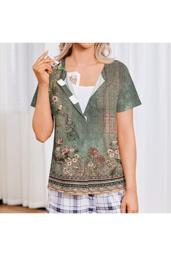 Mastectomy Shirts with Drain Pockets Tear Away Side Shoulder Surgery Tops for Women Chemo Shirts for Port Access Green XL