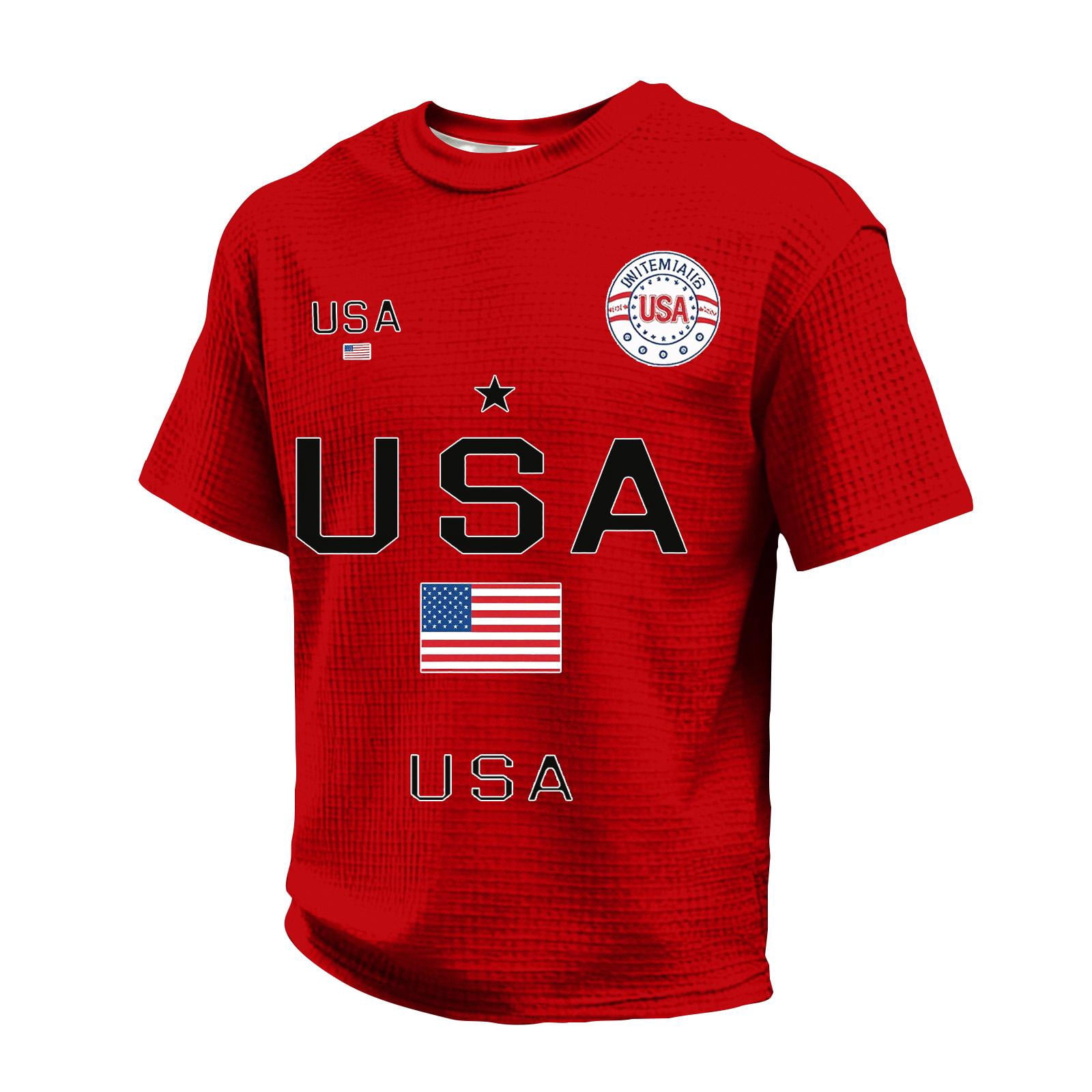 ASDFVBKG Men American Flag Shirt Short Sleeve Summer Pullover Tshirts ...