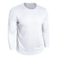 thumbnail image 1 of ASDFVBKG Men's Crewneck Sweatshirt Long Sleeve Soft Quilted T-Shirts Trendy Casual Pullover Loose Tops Solid Color Business Clothes White XL, 1 of 6