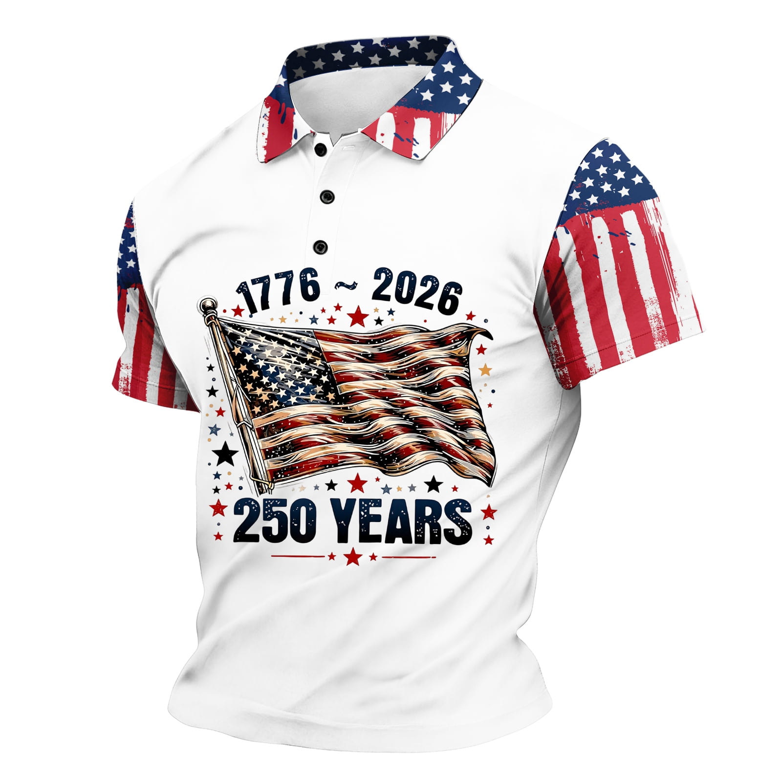 ASDFVBKG Mens American Flag Shirt 1776-2026 250th Anniversary Shirts ...