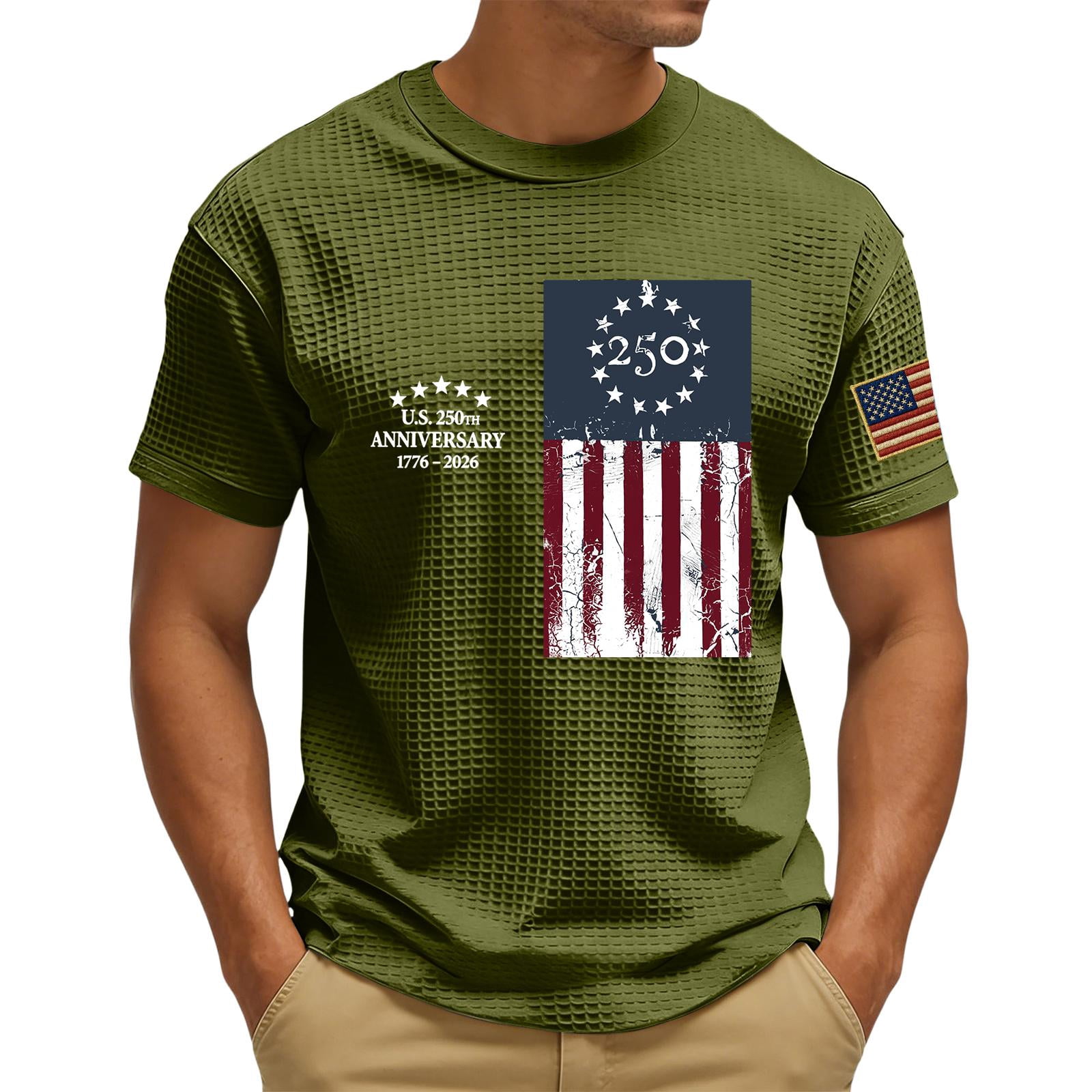 ASDFVBKG Mens American Flag Shirt 1776-2026 250th Anniversary T Shirts ...